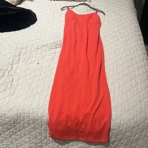 Lulu's Vibrant Orange Maxi Skirt